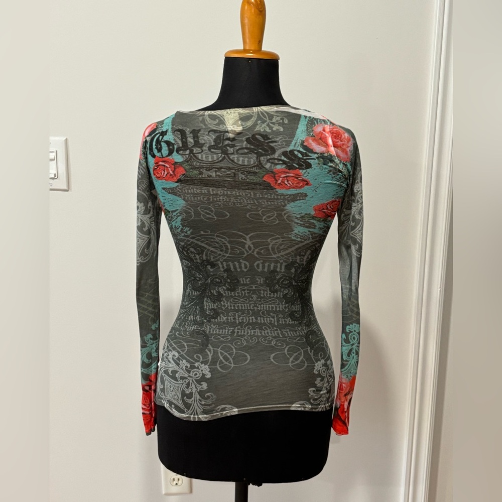 Guess Gray and Red Top - Picture 2 of 3